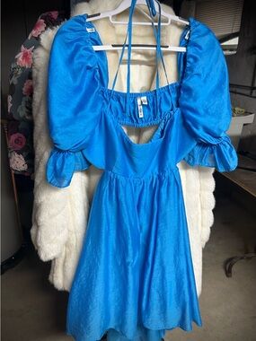 Ever New Electric Blue Puff-Sleeve Mini Dress